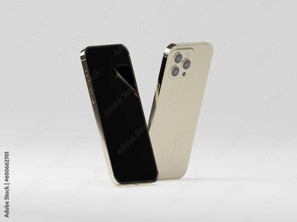Smart phone 3d illustration with white background Smart phone 3d illustration with white background