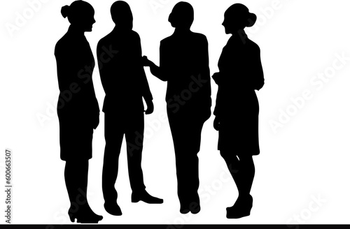  Corporate People Silhouette Standing and Chatting   Professional Group Silhouette Standing and Socializing 
