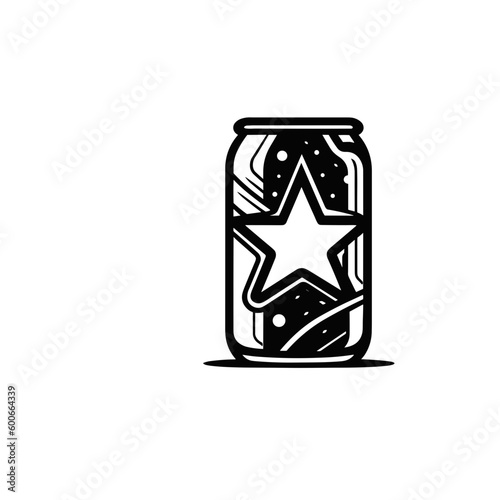 Beverage Basics: Simple Black Vector Icon of a Soda Can