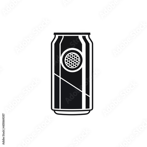carbonated clean lines: simple black vector icon of a soda can