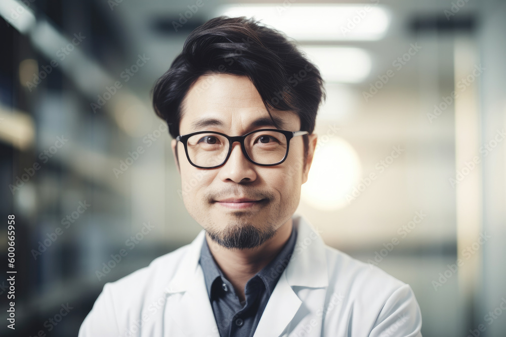 Young japanese male scientific in laboratory. Generative AI., Generative AI Young japanese male scientific in laboratory. Generative AI., Generative AI
