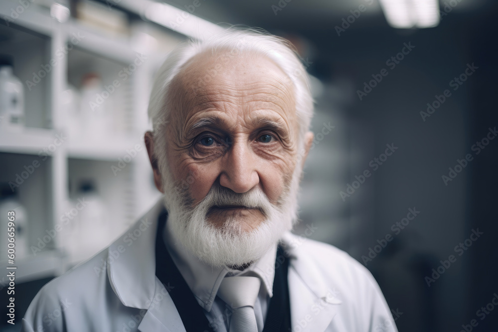 Senior caucasian male scientific in laboratory. Generative AI., Generative AI Senior caucasian male scientific in laboratory. Generative AI., Generative AI