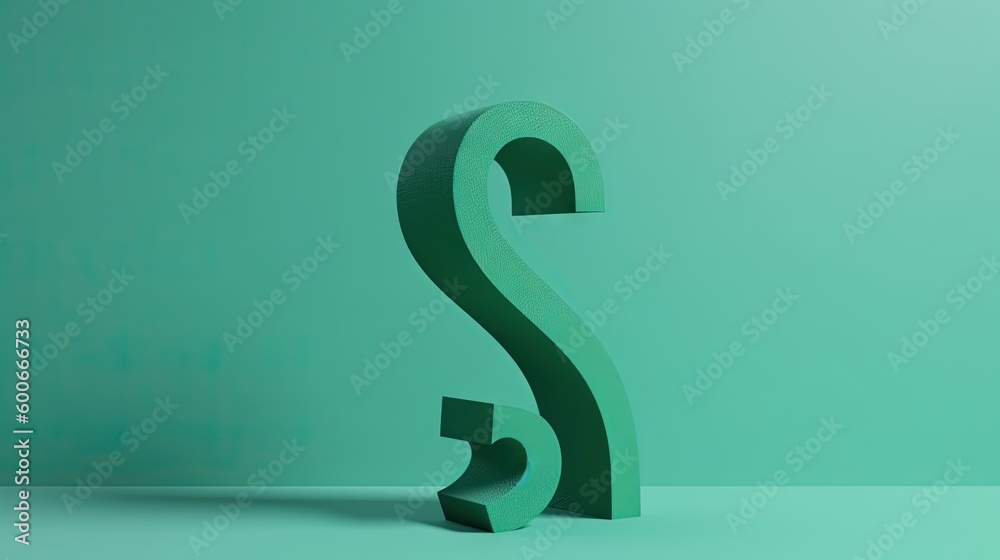 a green question mark on a green background with a shadow. generative ai a green question mark on a green background with a shadow. generative ai