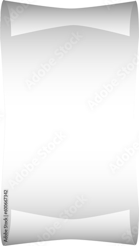 Realistic paper sheet with folded corner. Paper sheet A4 with shadows on transparent background. PNG.
