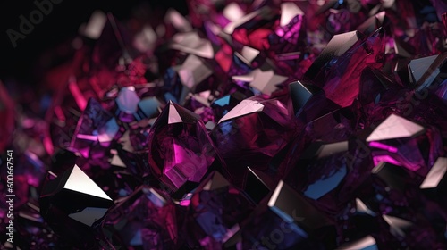  a bunch of purple crystals are scattered around in a pile. generative ai