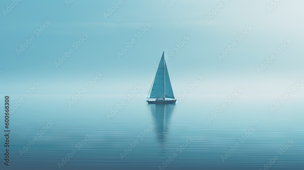  a sailboat floating in the middle of a body of water.  generative ai