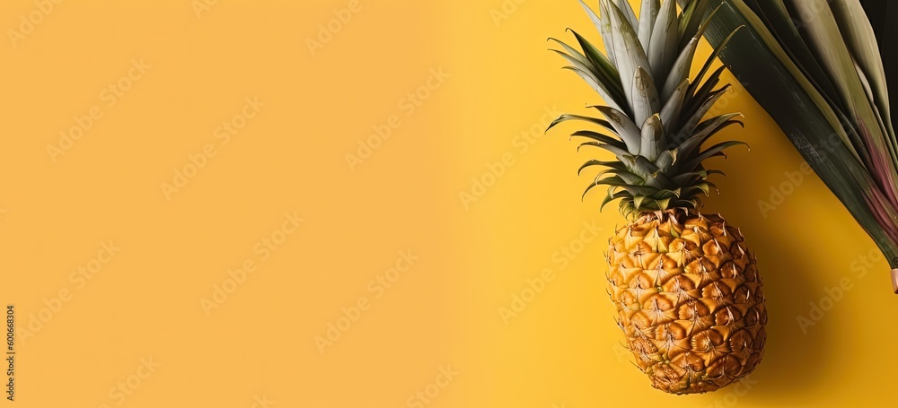 pineapple fruit banner background, Generative Ai