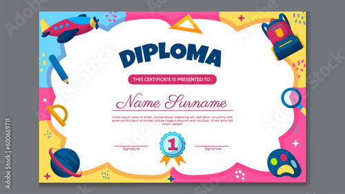 Fun Colorful Certificate Template for Kids