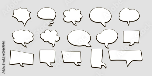 Doodle chat clipart. Hand drawn speech symbol. Sketch vector stock illustration. EPS 10