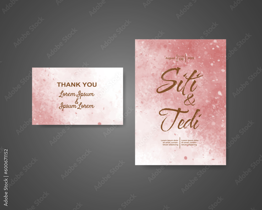 Wedding invitation with abstract watercolor background Wedding invitation with abstract watercolor background