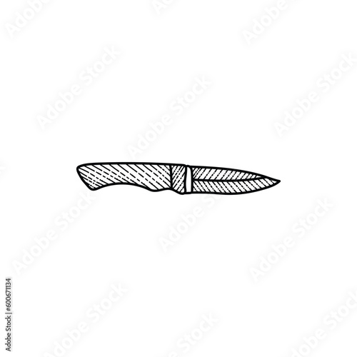 Kitchen Knife Metal Line Art Illustration Creative Logo © Zubet