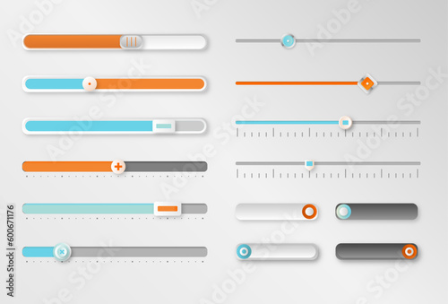 Neumorphic UI, user interface sliders