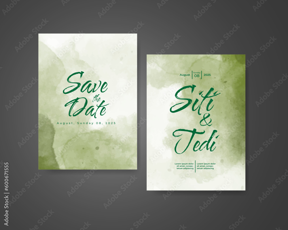 Wedding invitation with abstract watercolor background Wedding invitation with abstract watercolor background