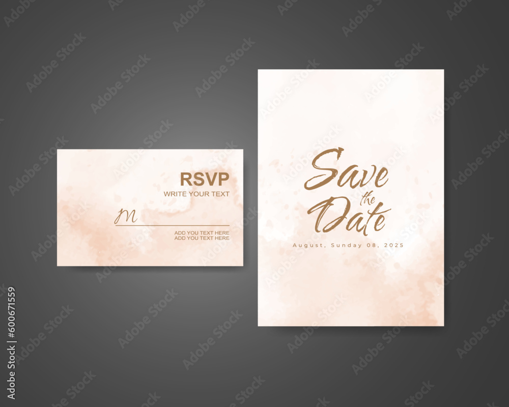 Wedding invitation with abstract watercolor background Wedding invitation with abstract watercolor background