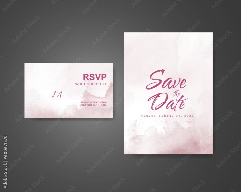 Wedding invitation with abstract watercolor background Wedding invitation with abstract watercolor background