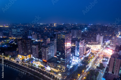 Night view of Zhuzhou Central Square, Hunan Province, China © Lili.Q