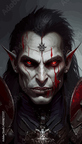 Fotografie, Obraz portrait of a vampire with a mask
