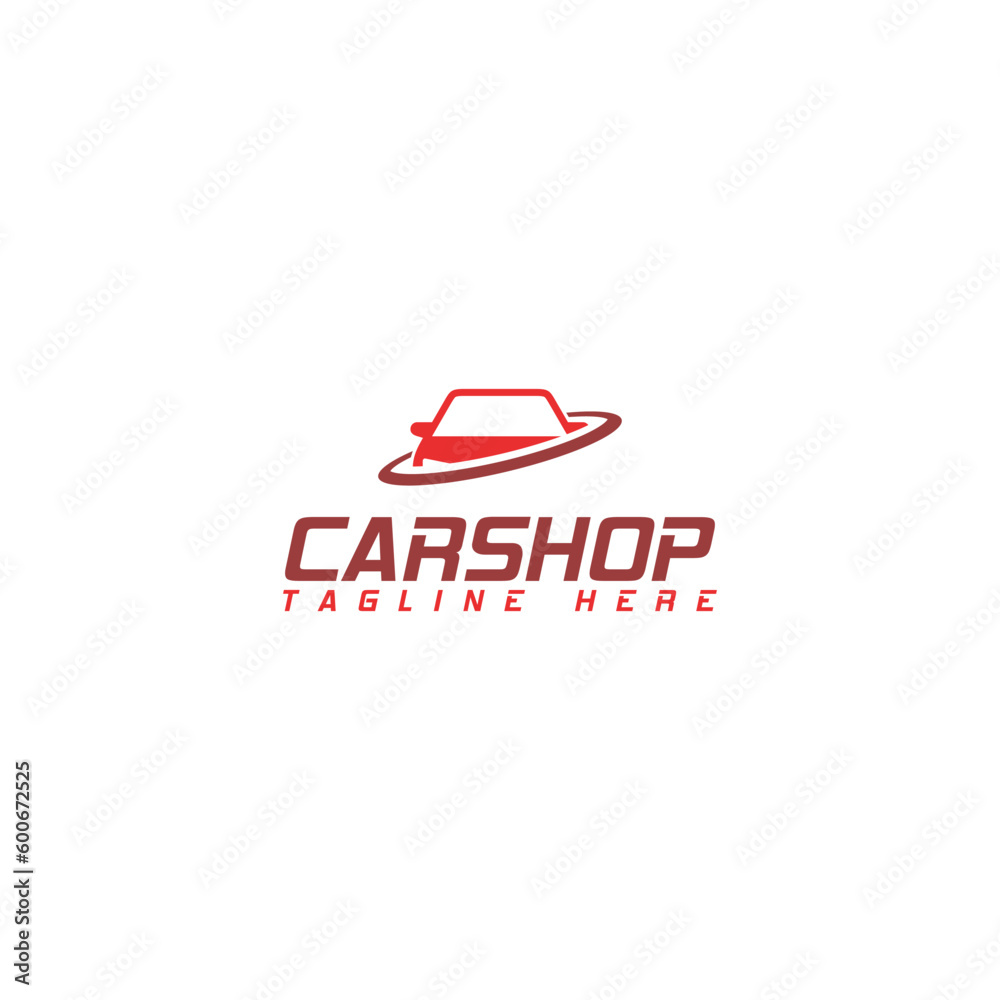 Car Shop Logo Template Design isolated on white background