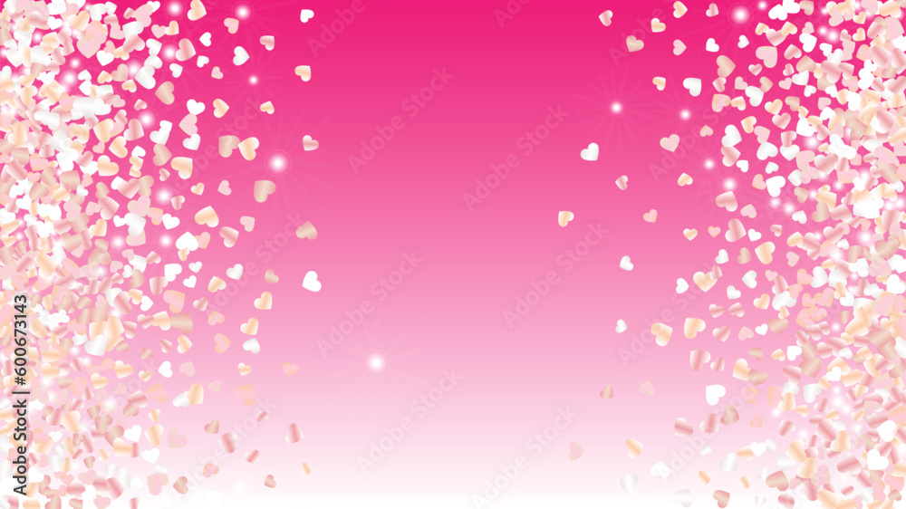 Realistic Background with Confetti of Hearts Glitter Particles. St. Valentine Day. Celebration pattern. Light Spots. Explosion of Confetti. Glitter Vector Illustration. Design for Banner. Realistic Background with Confetti of Hearts Glitter Particles. St. Valentine Day. Celebration pattern. Light Spots. Explosion of Confetti. Glitter Vector Illustration. Design for Banner.