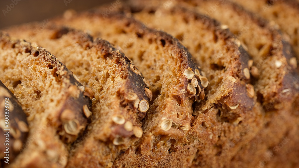 Sliced freshly baked bread, close up Sliced freshly baked bread, close up
