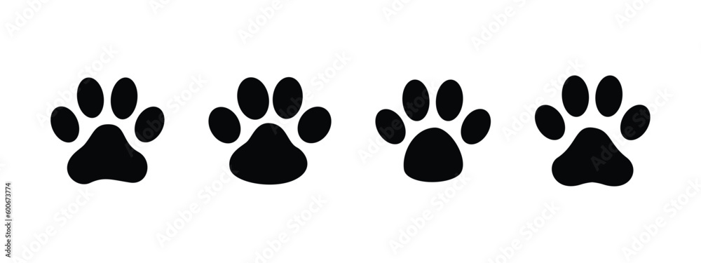 Dog and cat paw prints collection. Free vector - obrazy, fototapety, plakaty 