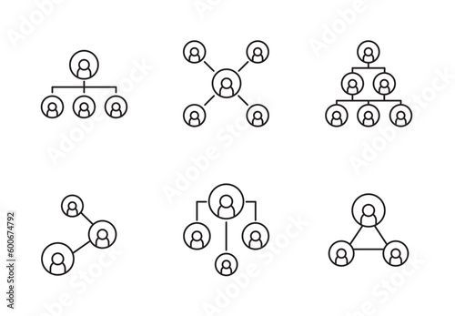organization chart icon manager, teamwork, company, social, diagram for app web logo banner poster icon - Vector File