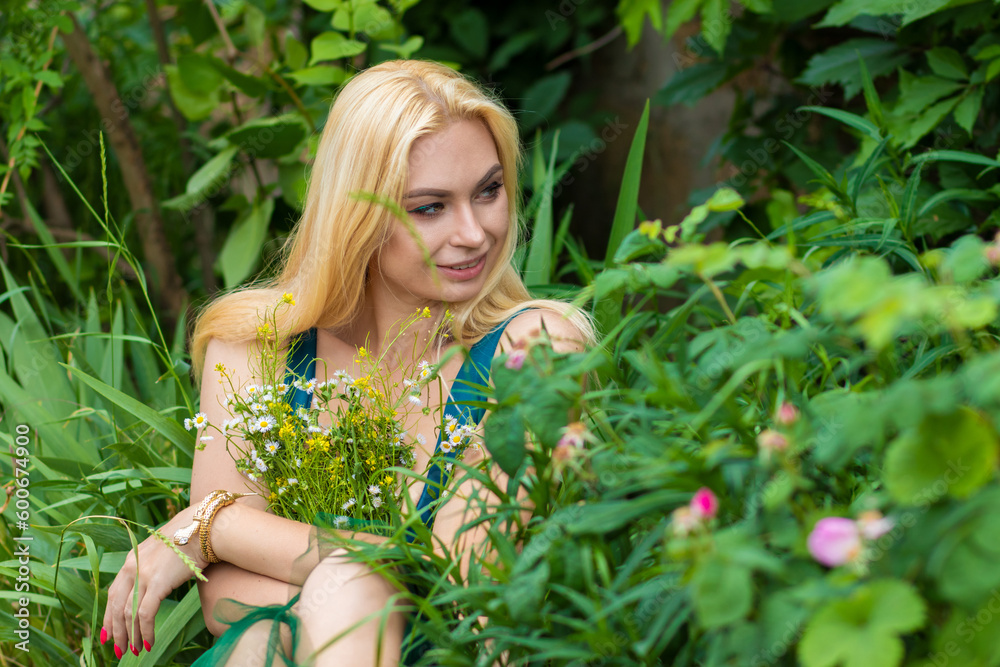 Beautiful fashion blonde model enjoying nature Beautiful fashion blonde model enjoying nature