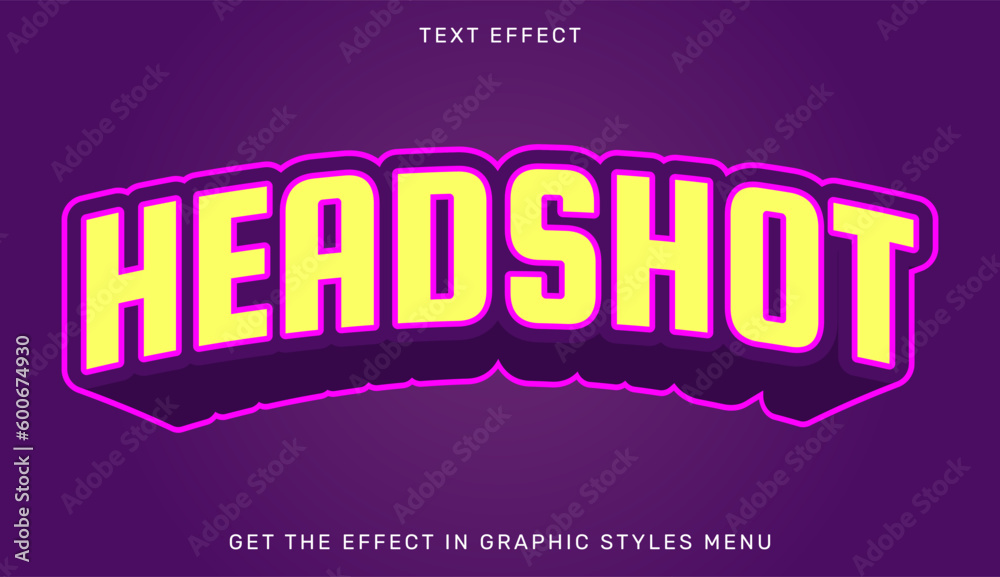 Headshot text effect in 3d style Headshot text effect in 3d style