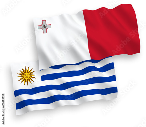 Free Download Flags of Malta and Oriental Republic of Uruguay on a white background - GFXLoad