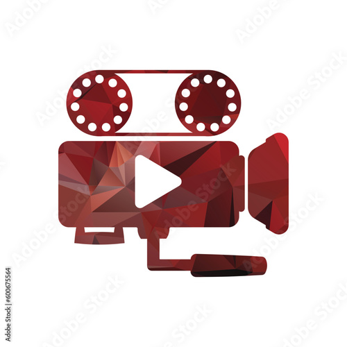 Media camera play button icon video and film recoding camera vector illustration.