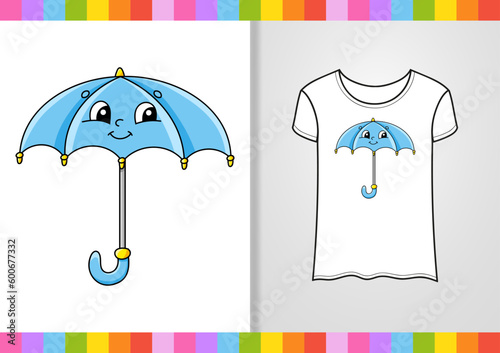 T-shirt design. Cute character on shirt. Hand drawn. Cartoon style. Isolated on white background. Vector illustration.