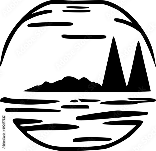 lake icon vector symbol design illustration