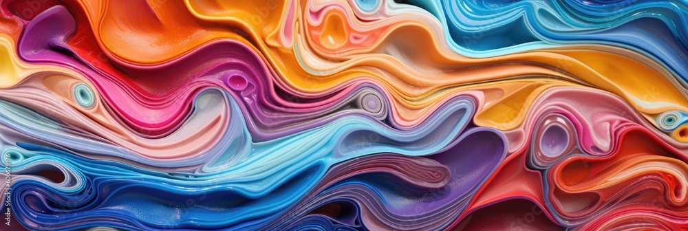 Abstract background of multicolored lines in the form of waves. Created with Generative AI tools