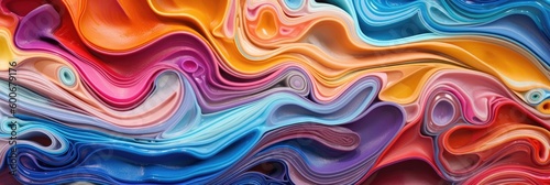 Abstract background of multicolored lines in the form of waves. Created with Generative AI tools