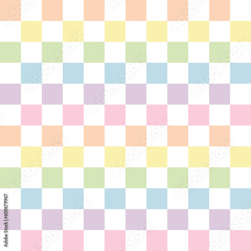 pastel seamless checker pattern in rainbow color, png illustration with transparent background.