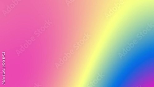 Neon rainbow gradient background. Vivid blurred texture for web banner, presentation, application. Flow motion. Abstract multicolor liquid animation. Light yellow, bright blue, magenta transitions