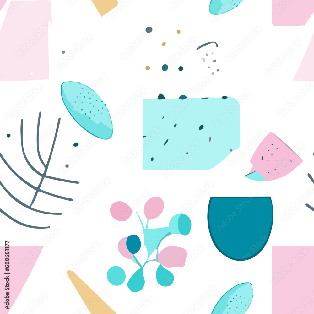 Abstract Geometric Pattern features sharp textures and pastel colors ...