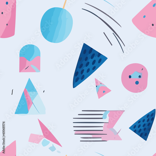 Abstract Geometric Pattern features sharp textures and pastel colors. It's perfect for backgrounds, posters, cards, textiles, wallpaper templates, pillows, dresses, shirts, and sheets.