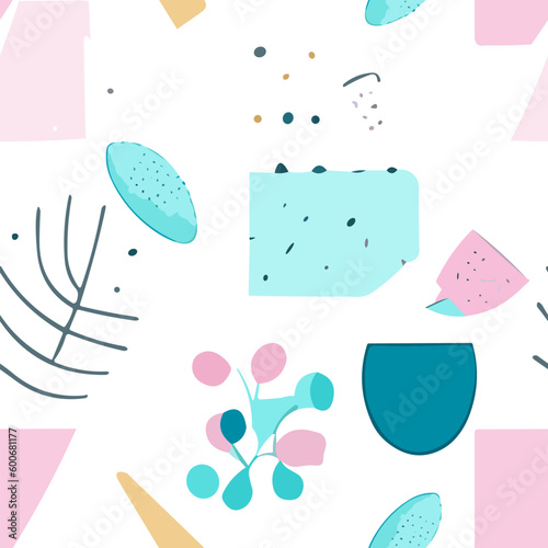 Abstract Geometric Pattern features sharp textures and pastel colors. It's perfect for backgrounds, posters, cards, textiles, wallpaper templates, pillows, dresses, shirts, and sheets.