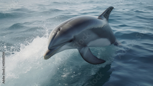 close up dolphin jumping generative AI