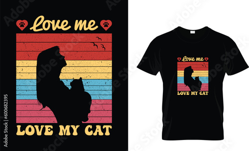 Cat Retro Vintage Style T shirt Design