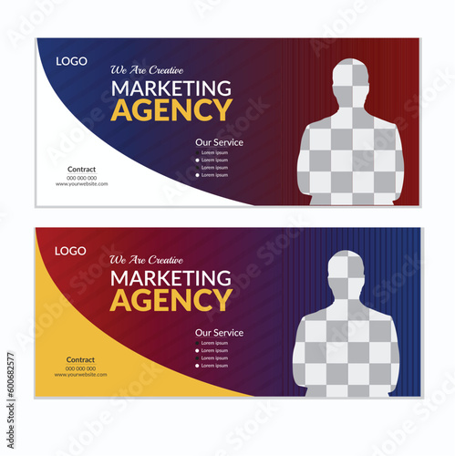 Facebook modern cover design vector template