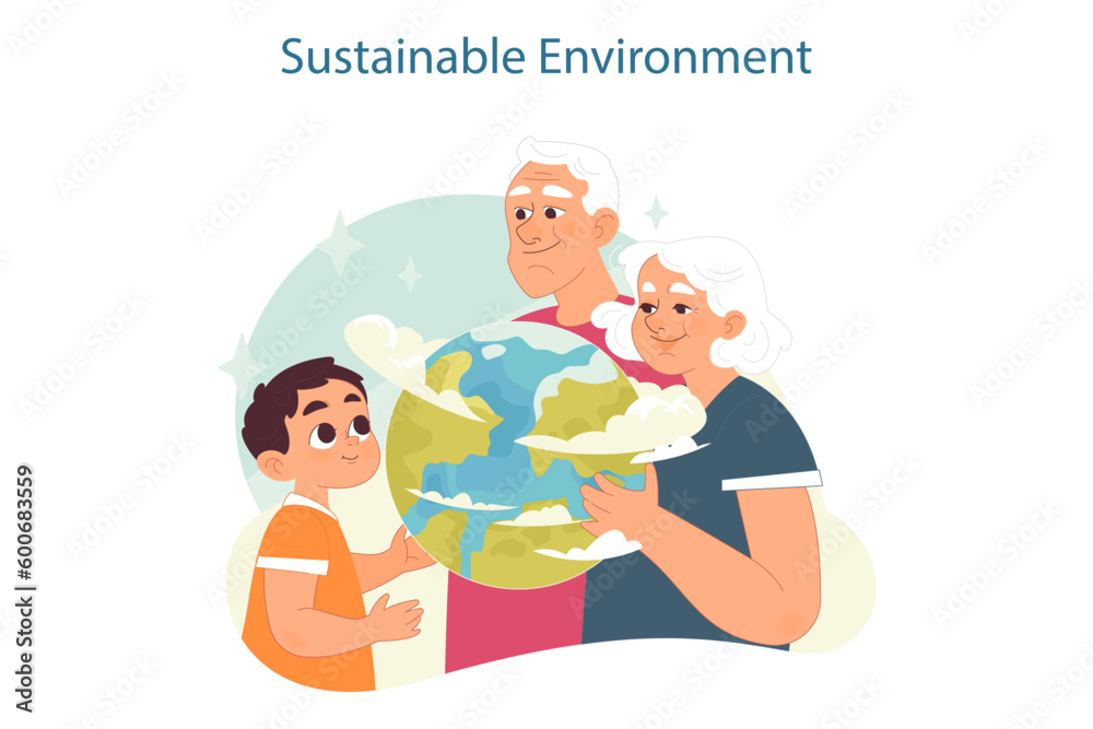 Sustainability. Climate preservation and people wellbeing practises