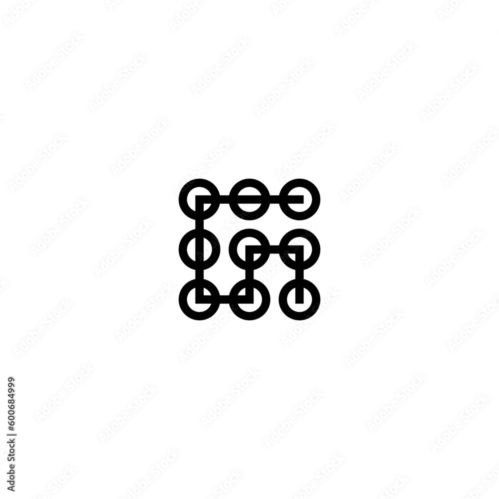 circle icon with connected sign with black color circle icon with connected sign with black color