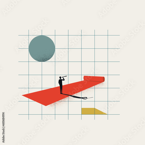 Business vision and leadership vector concept. Symbol of future, opportunity, mission. Minimal illustration.