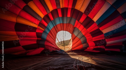 Colorful hot air balloon. Generative AI