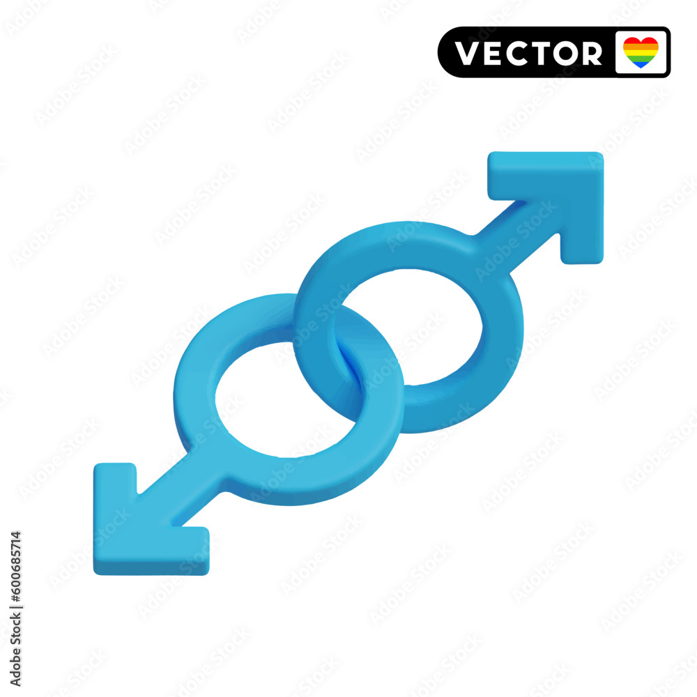 gay symbol 3D vector icon set, on a white background gay symbol 3D vector icon set, on a white background