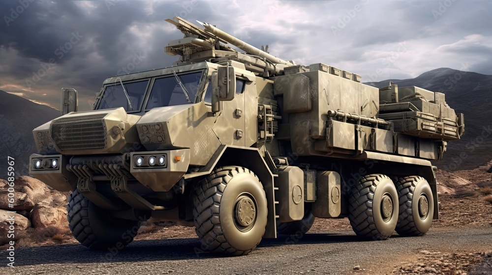 Imposing Military Vehicle: Showcase of Advanced Defense, Tactical Mobility, Armor Strength, and Strategic Warfare Imposing Military Vehicle: Showcase of Advanced Defense, Tactical Mobility, Armor Strength, and Strategic Warfare