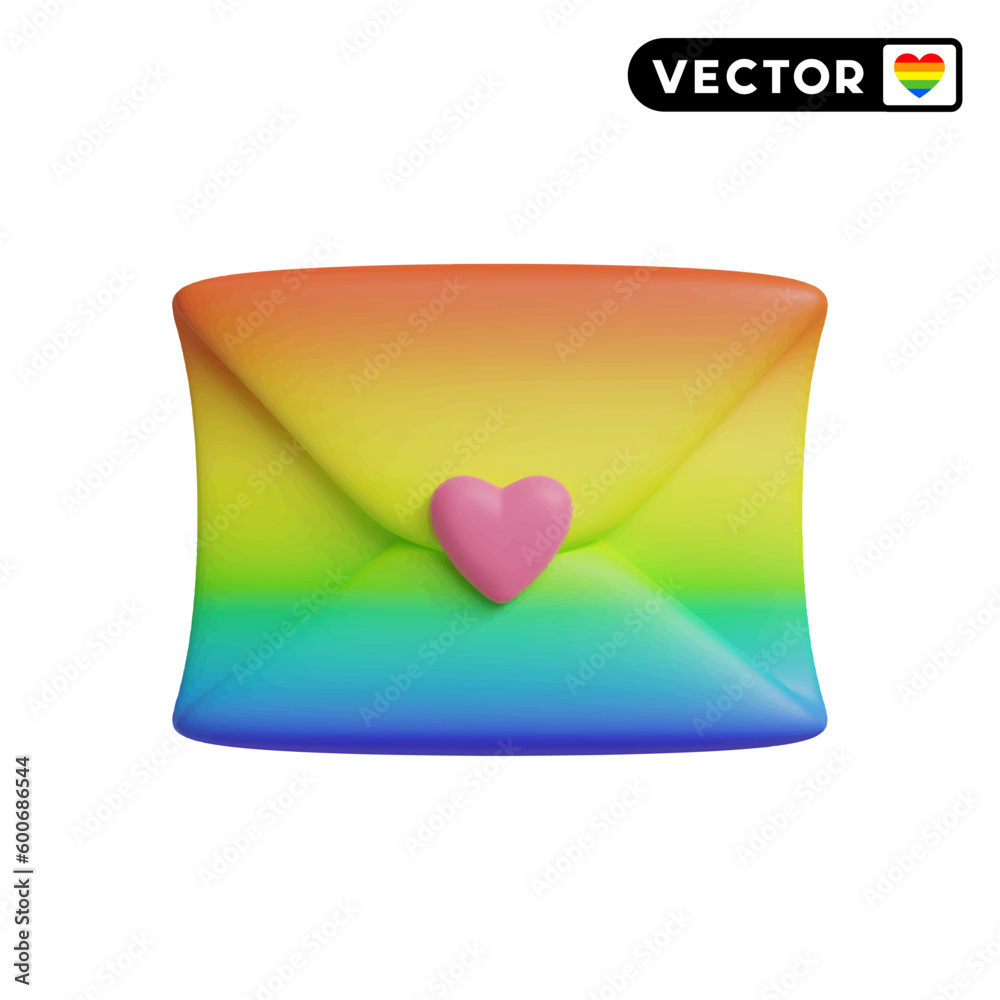 Lgbtq letter 3D vector icon set, on a white background Lgbtq letter 3D vector icon set, on a white background