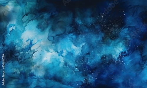 Abstract watercolor paint background dark blue color grunge texture for background  generative AI